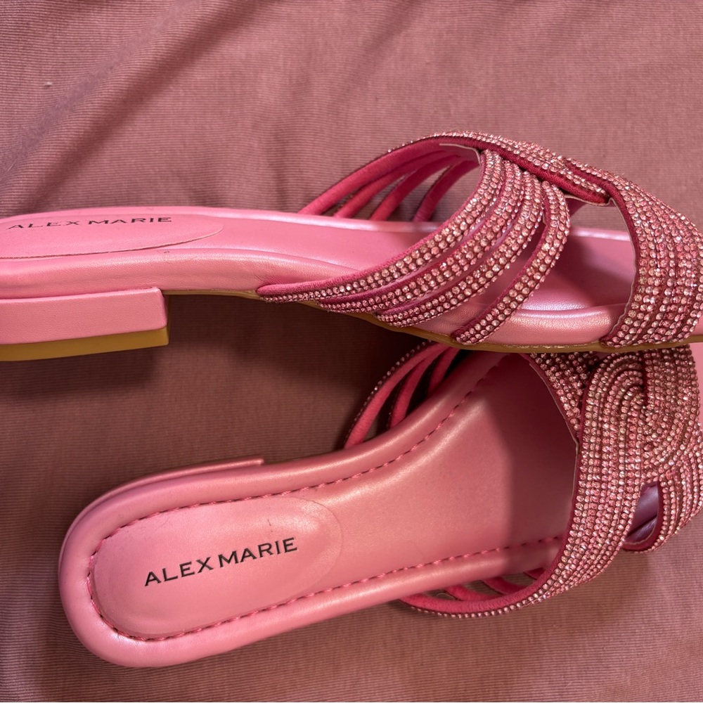 Alex Marie Pink Strappy Embellished Sandals